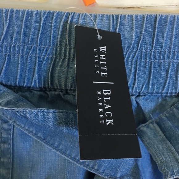 White House Black Market Chambray Belted Shorts - Picture 3 of 8